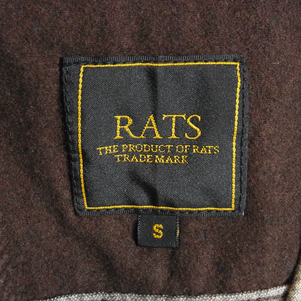 RATS ラッツ 18AW 18’RS-1002 COTTON CHECK PRINT FLANNEL SHIRT チェック柄 コットン フランネル 長袖シャツ ブラウン系 S【中古】