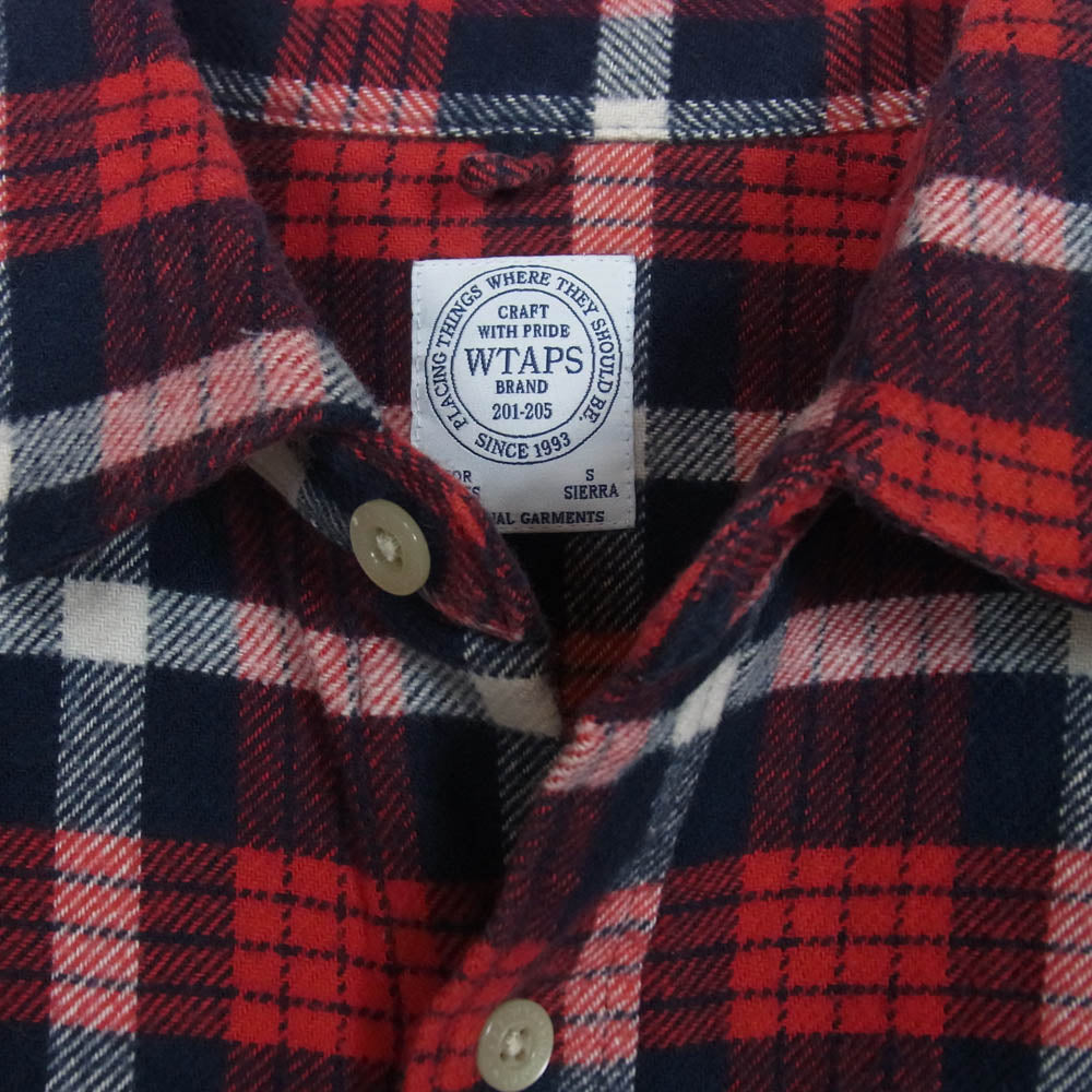 WTAPS ダブルタップス 15AW 15GWDT-SHM04 VATOS L/S 02 SHIRT COTTON TEXTILE コットン チェック柄 長袖シャツ レッド系 S【中古】