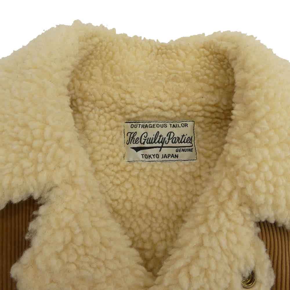 WACKO MARIA ワコマリア 15AW WMR-CDR-01 CORDUROY BOA RANCHER JACKET コーデュロイ ボア ランチ ジャケット ベージュ系 S【中古】