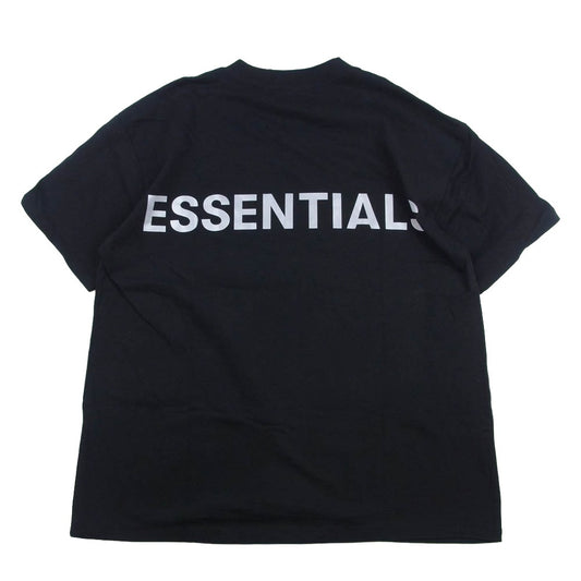 FEAR OF GOD フィアオブゴッド ESSENTIALS エッセンシャルズ リフレクティブ ロゴ バックプリント 半袖 Tシャツ ブラック系 L【中古】