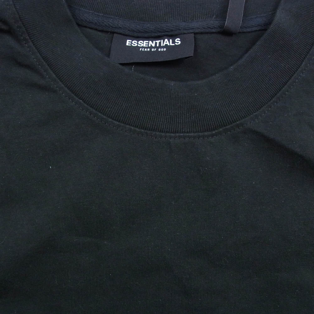 FEAR OF GOD フィアオブゴッド ESSENTIALS エッセンシャルズ リフレクティブ ロゴ バックプリント 半袖 Tシャツ ブラック系 L【中古】
