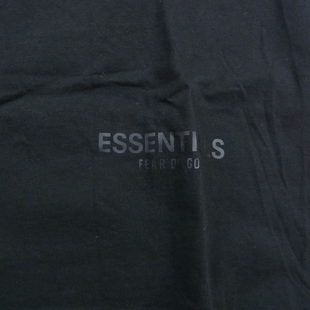 FEAR OF GOD フィアオブゴッド ESSENTIALS エッセンシャルズ リフレクティブ ロゴ バックプリント 半袖 Tシャツ ブラック系 L【中古】