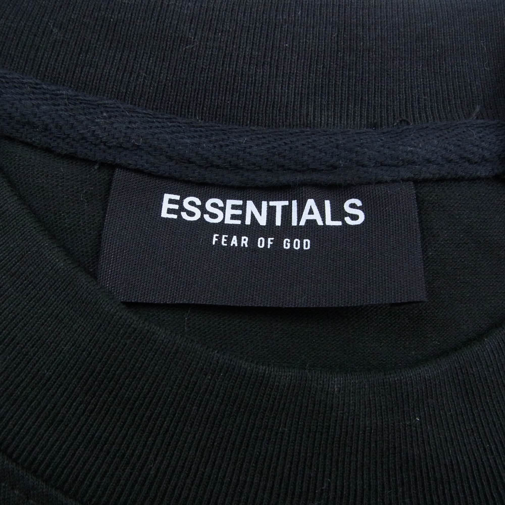 FEAR OF GOD フィアオブゴッド ESSENTIALS エッセンシャルズ リフレクティブ ロゴ バックプリント 半袖 Tシャツ ブラック系 L【中古】