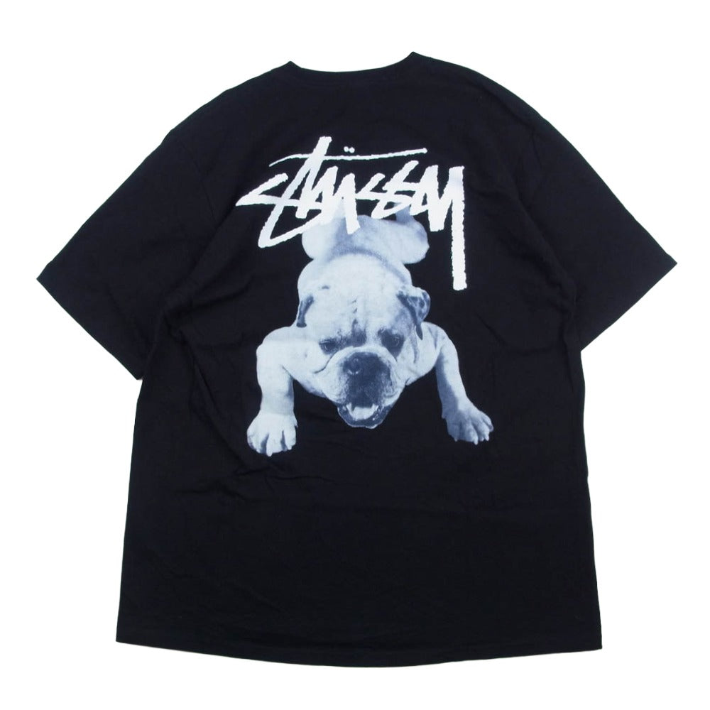 STUSSY ステューシー STOCK DOG TEE ストック ロゴ ドッグ プリント 半袖 Tシャツ ブラック系 L【中古】