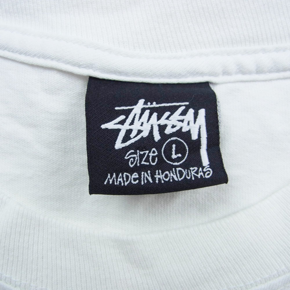 STUSSY ステューシー KINGPIN GEAR ボーリングピン キングピン プリント 復刻 半袖 Tシャツ ホワイト系 L【中古】