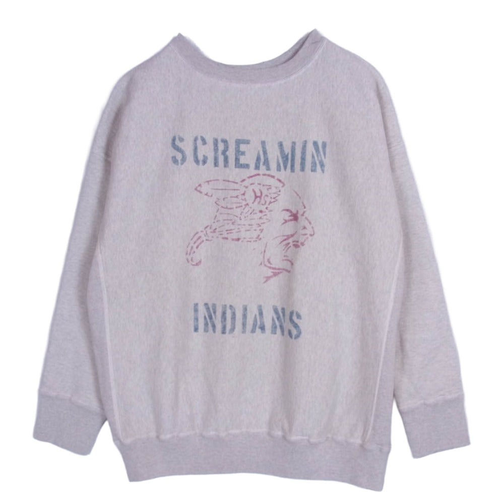BOWWOW バウワウ 25AW BW252-SIS SCREAMIN INDIANS SWEATSHIRT AGED ヴィンテージ ユーズド ダメージ加工 スクリーミン インディアンズ スウェットシャツ エイジド グレー系 L【美品】【中古】