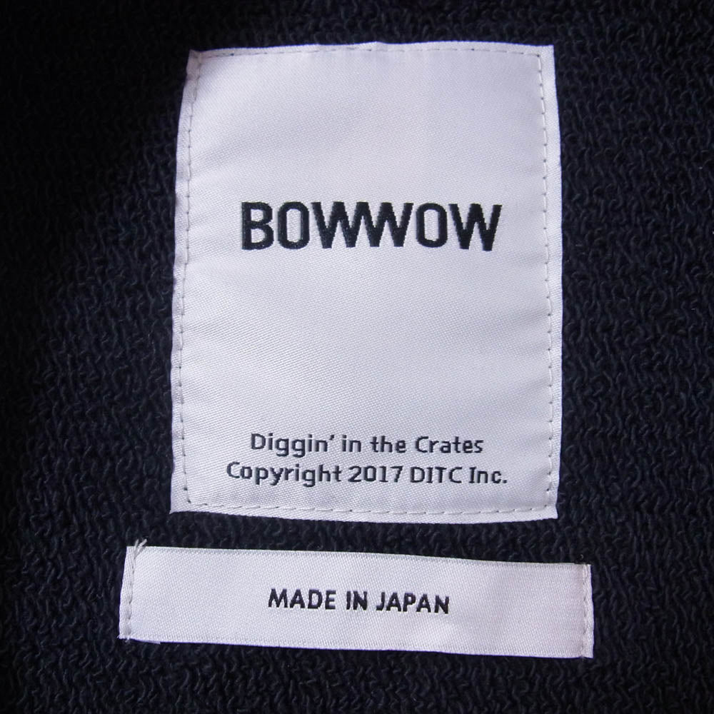 BOWWOW バウワウ 25AW BW252-UAES U.S. AIR FORCE EAGLE SWEATSHIRT AGED ヴィンテージ ユーズド ダメージ加工 フロッキープリント クルーネック スウェット エイジド ブラック ブラック系 L【美品】【中古】