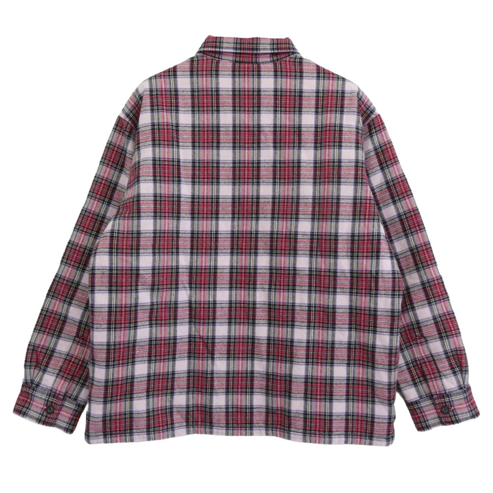 Supreme シュプリーム 25AW Thermal Lined Zip Up Flannel Shirt Purple スター ロゴ 裏地 サーマル ジップアップ フランネル シャツ ネルシャツ シャツジャケット レッド系 マルチカラー系 L【中古】