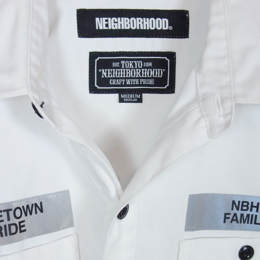 NEIGHBORHOOD ネイバーフッド 192TSNH-SHM01 CLASSIC WORK/EC-SHIRT.LS クラシック ワークシャツ 長袖 シャツ ホワイト系 M【中古】