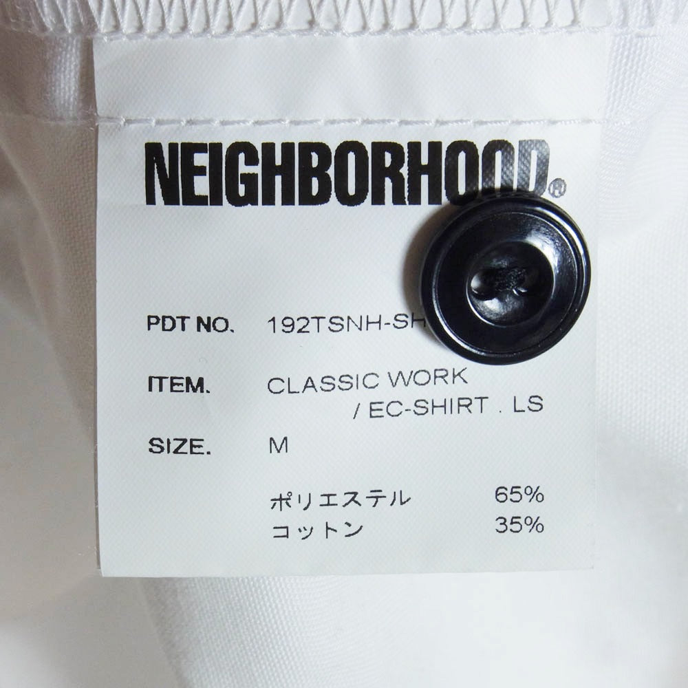 NEIGHBORHOOD ネイバーフッド 192TSNH-SHM01 CLASSIC WORK/EC-SHIRT.LS クラシック ワークシャツ 長袖 シャツ ホワイト系 M【中古】
