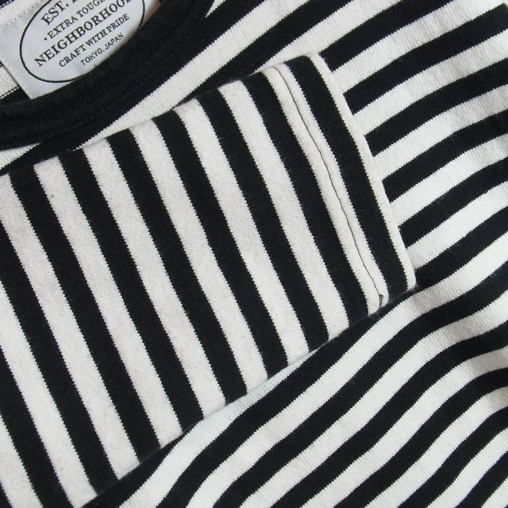 NEIGHBORHOOD ネイバーフッド 161KNNH-CSM03 ボーダー 長袖 Tシャツ ブラック系 M【中古】