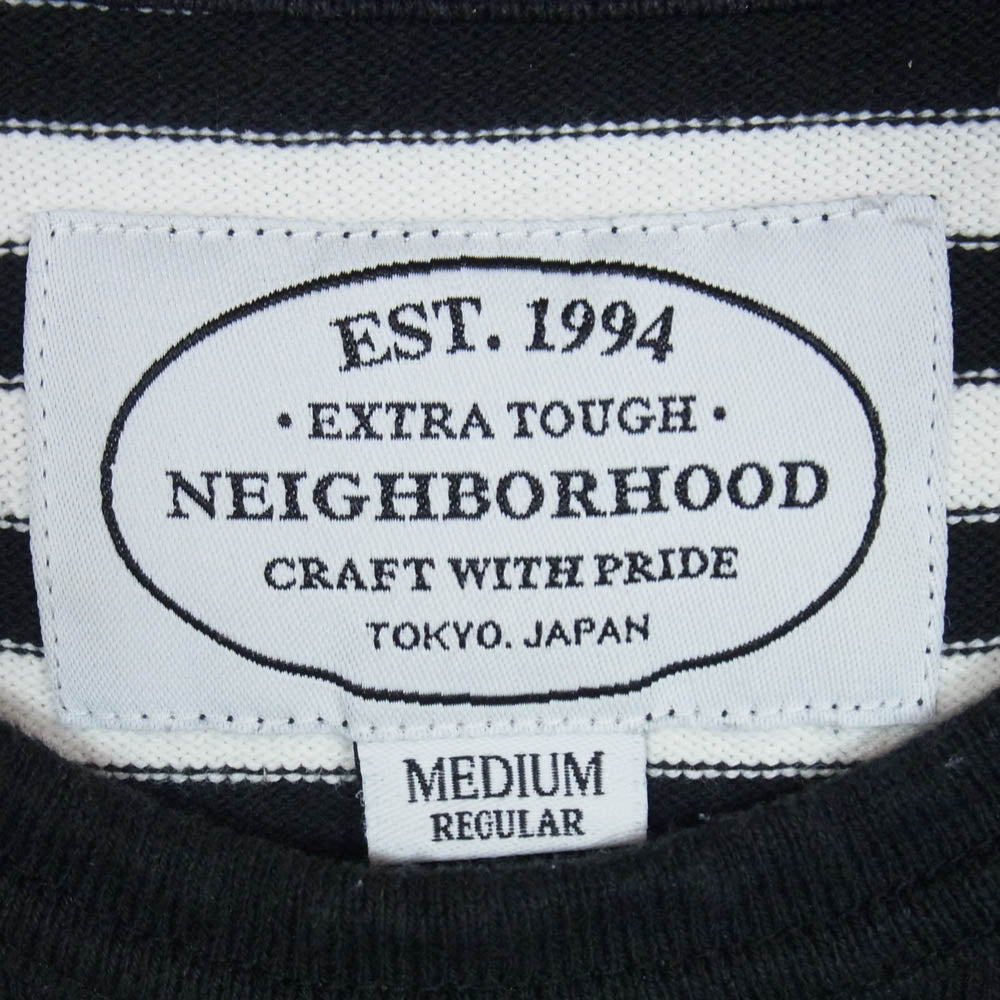 NEIGHBORHOOD ネイバーフッド 161KNNH-CSM03 ボーダー 長袖 Tシャツ ブラック系 M【中古】