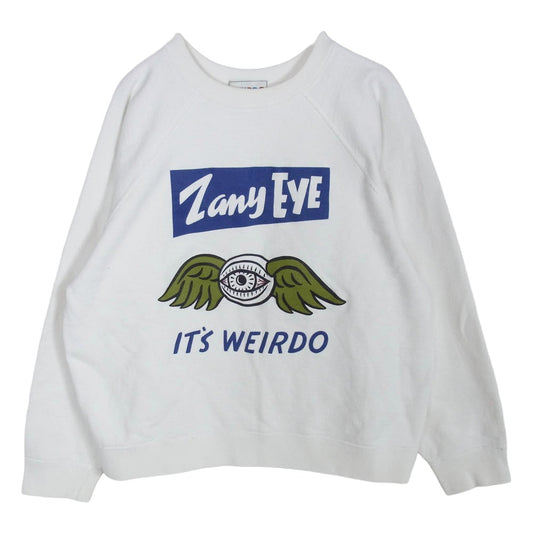 WEIRDO ウィアード WRD-21-AW-14 ZANY EYE CREW NECK SWEAT アイ プリント クルーネック スウェット ホワイト系 M【中古】