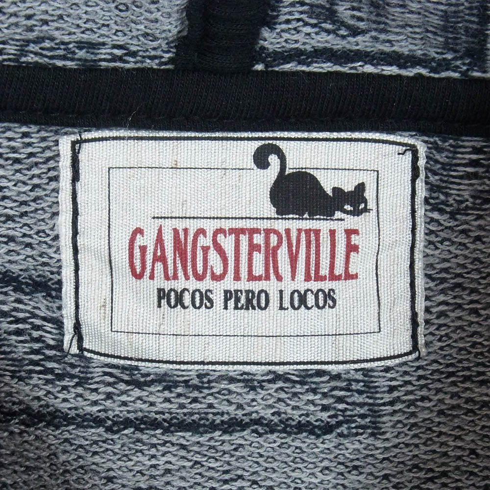 GANGSTERVILLE ギャングスタービル MOJO 総柄 ジャガード パーカー ネイビー系 S【中古】