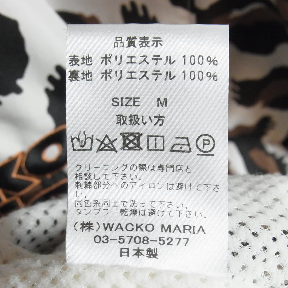 WACKO MARIA ワコマリア 23SS-WMO-TJ06 LEOPARD TRACK JACKET レオパード ナイロン トラックジャケット ホワイト系 M【中古】