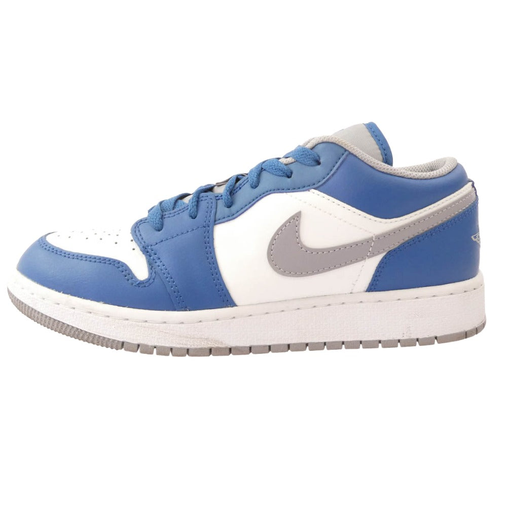 NIKE AIR JORDAN ナイキ ジョーダン 553560-412 GS Air Jordan 1 Low True Blue エアジョーダン1 ロー トゥルー ブルー ローカット スニーカー ブルー系 24.5cm【中古】