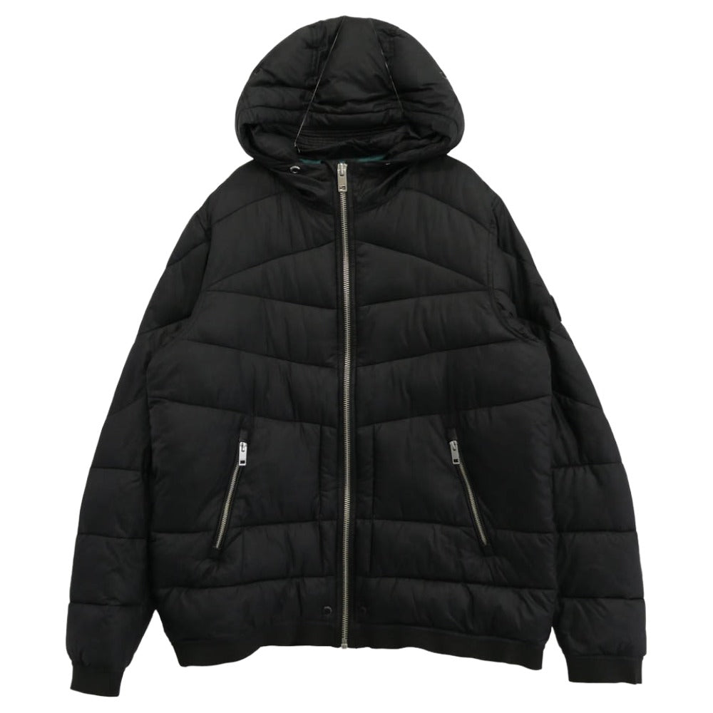 DIESEL ディーゼル フーデッド 中綿ジャケット ブラック系 L【中古】