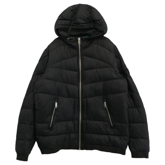 DIESEL ディーゼル フーデッド 中綿ジャケット ブラック系 L【中古】