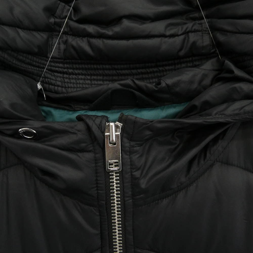 DIESEL ディーゼル フーデッド 中綿ジャケット ブラック系 L【中古】