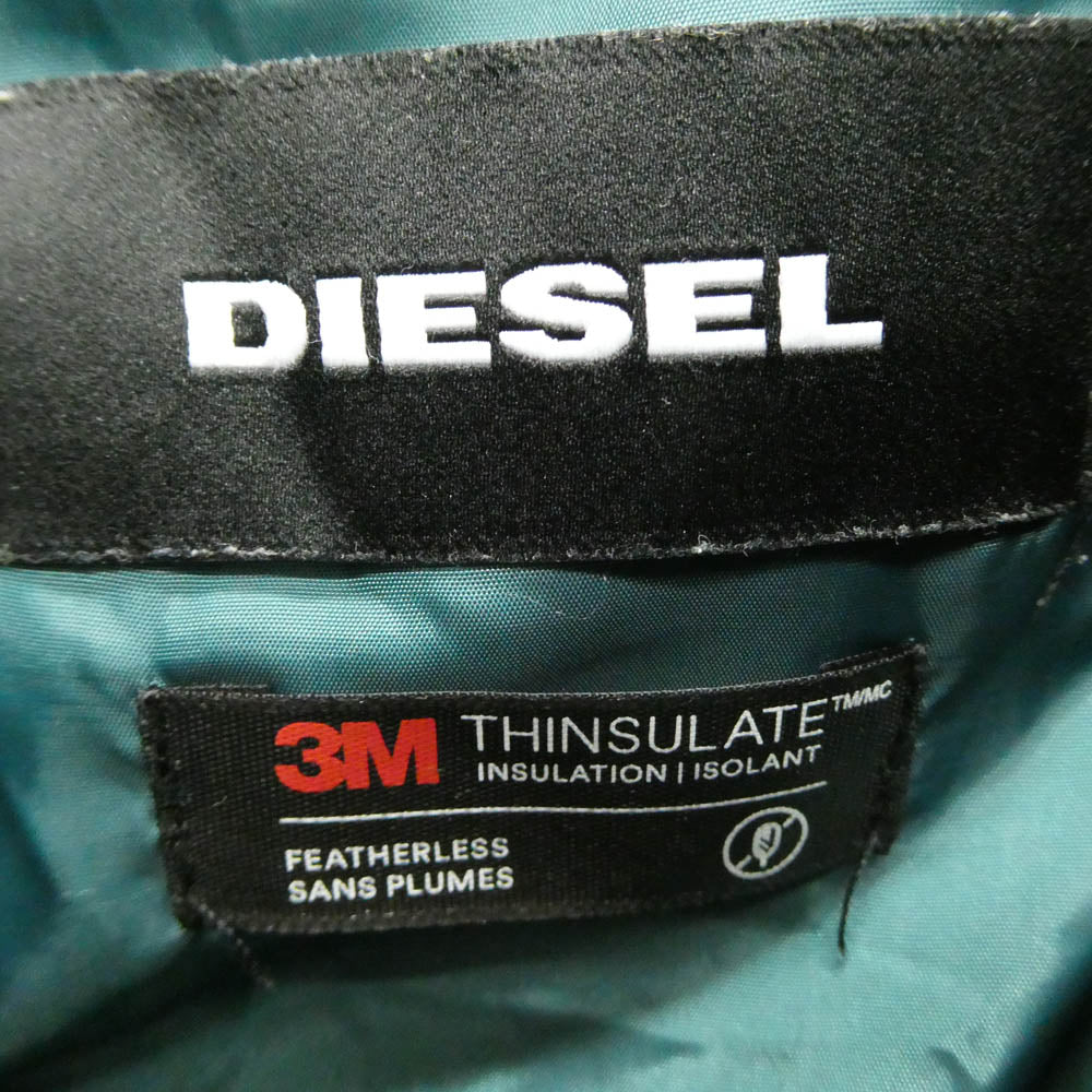 DIESEL ディーゼル フーデッド 中綿ジャケット ブラック系 L【中古】