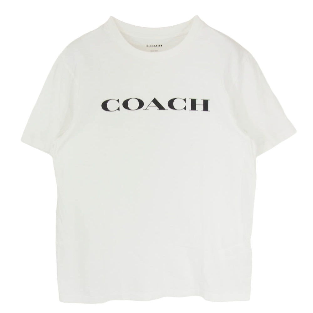 COACH コーチ フロント ロゴ プリント 半袖 Tシャツ カットソー ホワイト系 M【中古】
