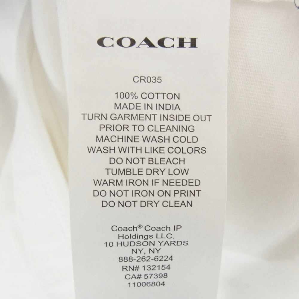 COACH コーチ フロント ロゴ プリント 半袖 Tシャツ カットソー ホワイト系 M【中古】