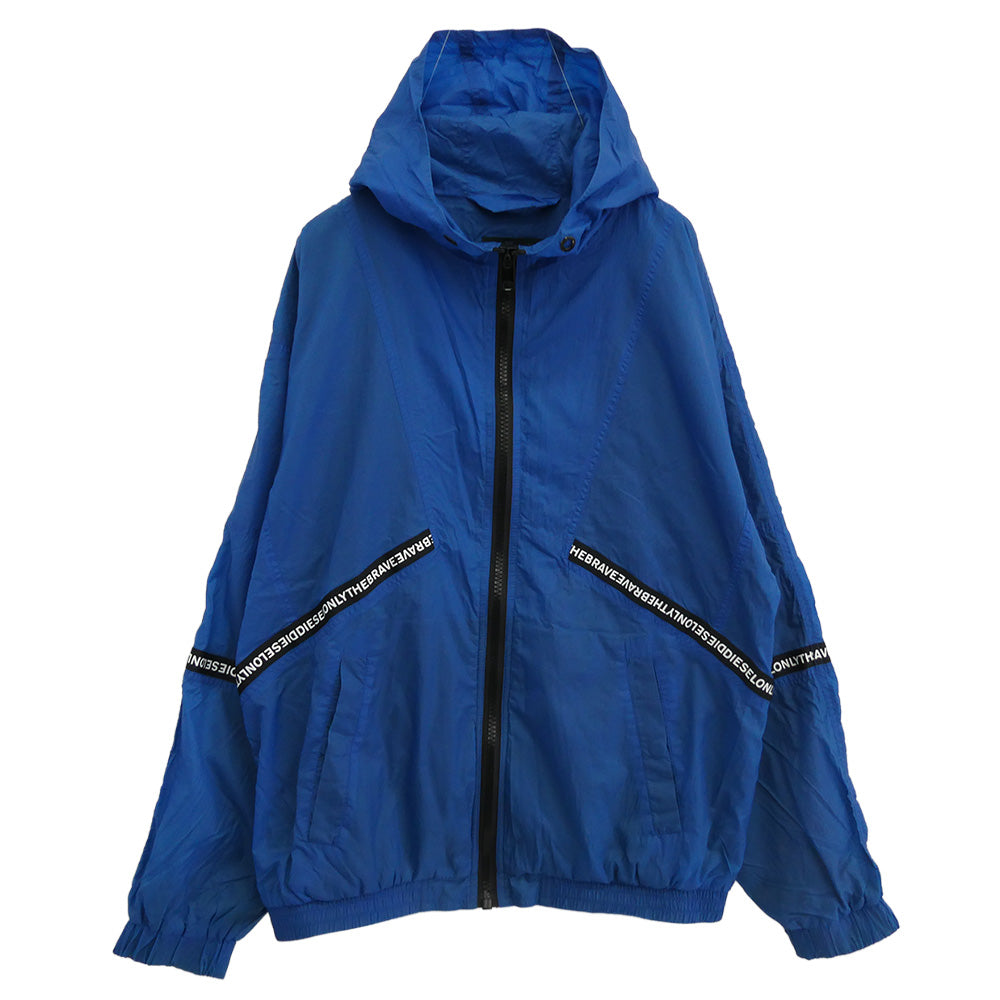DIESEL ディーゼル MESH LINER HOODED NYLON JACKET メッシュ ライナー フード ナイロン ジャケット ブルー系 M【中古】