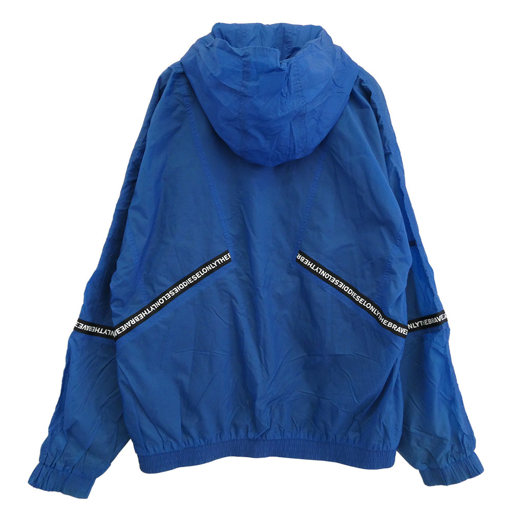 DIESEL ディーゼル MESH LINER HOODED NYLON JACKET メッシュ ライナー フード ナイロン ジャケット ブルー系 M【中古】