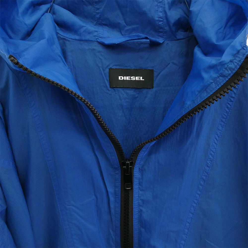 DIESEL ディーゼル MESH LINER HOODED NYLON JACKET メッシュ ライナー フード ナイロン ジャケット ブルー系 M【中古】