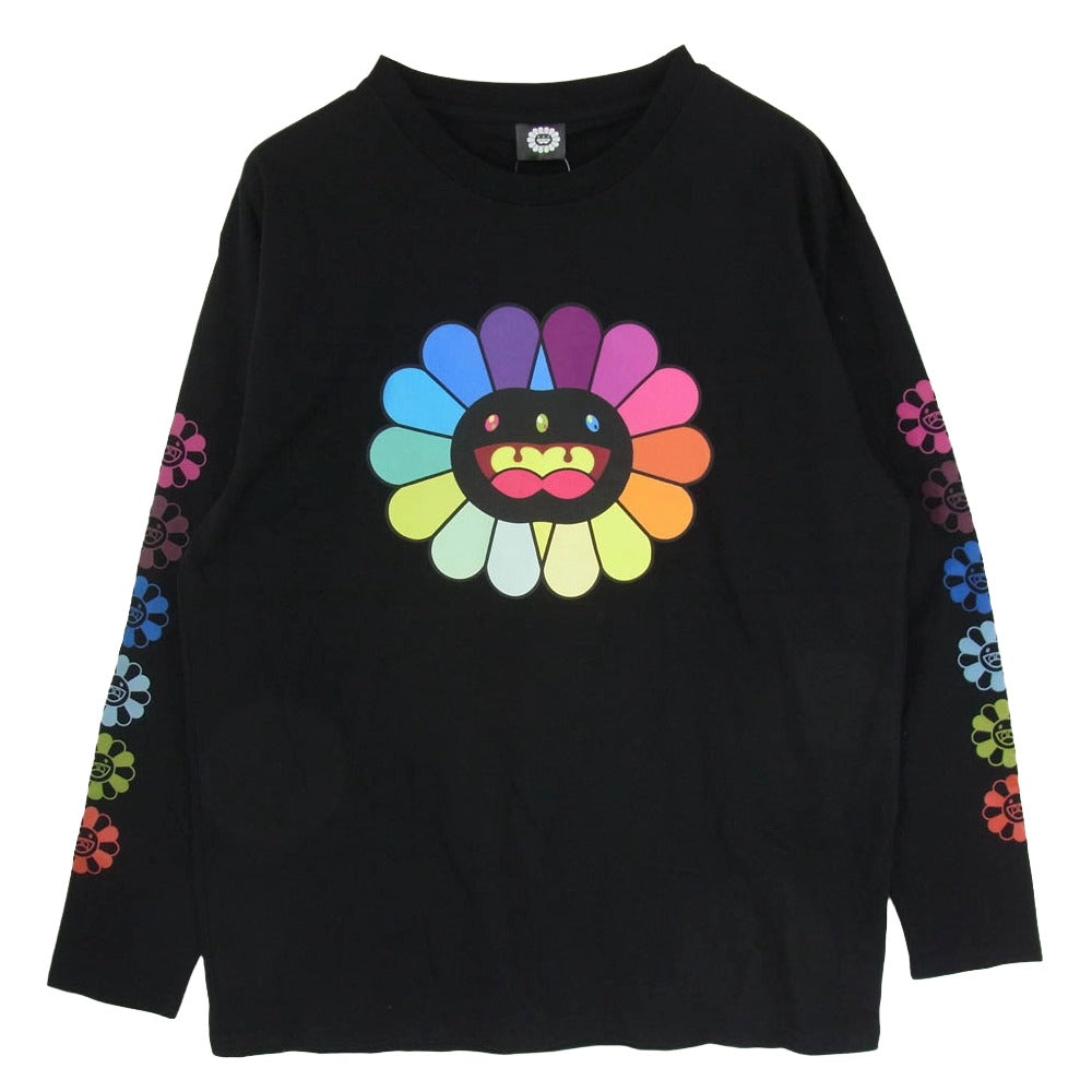 村上隆 もののけ京都 京セラ美術館 もののけフラワー ロンT 長袖 Tシャツ カットソー ブラック系 XL【美品】【中古】