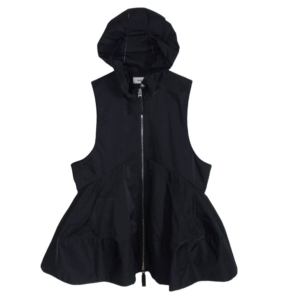 ENFOLD エンフォルド 25SS 300IS130-1301 HOOD VEST フード ベスト ジレ ブラック系 38【中古】