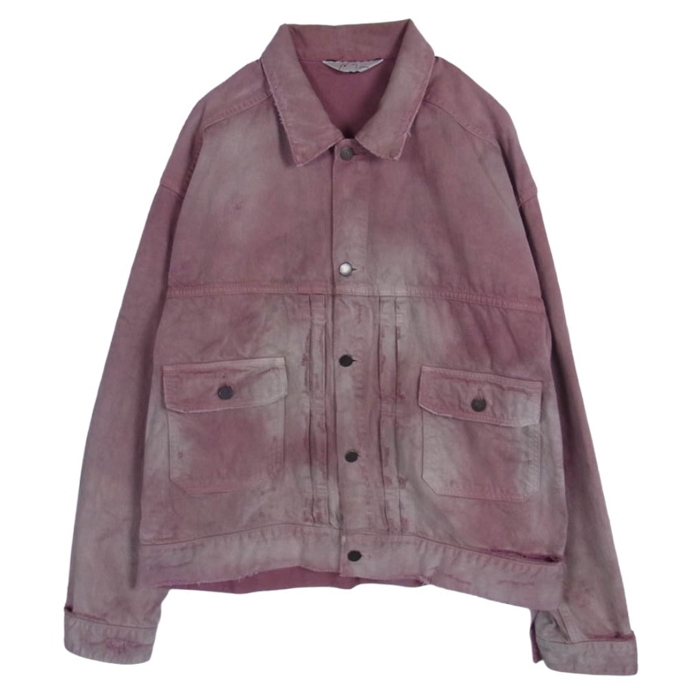 ANCELLM アンセルム 23AW ANC-JK24-A DAMEGE DENIM JACKET type-2 ダメージ加工 デニムジャケット エンジ系 3【中古】