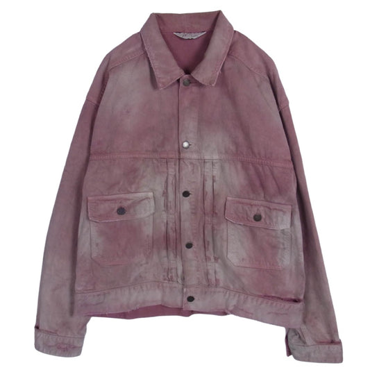 ANCELLM アンセルム 23AW ANC-JK24-A DAMEGE DENIM JACKET type-2 ダメージ加工 デニムジャケット エンジ系 3【中古】