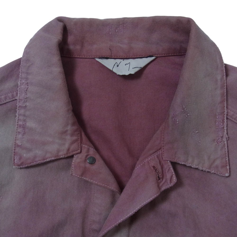 ANCELLM アンセルム 23AW ANC-JK24-A DAMEGE DENIM JACKET type-2 ダメージ加工 デニムジャケット エンジ系 3【中古】