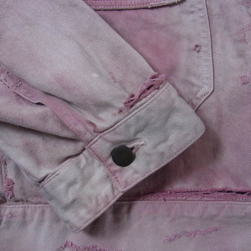 ANCELLM アンセルム 23AW ANC-JK24-A DAMEGE DENIM JACKET type-2 ダメージ加工 デニムジャケット エンジ系 3【中古】