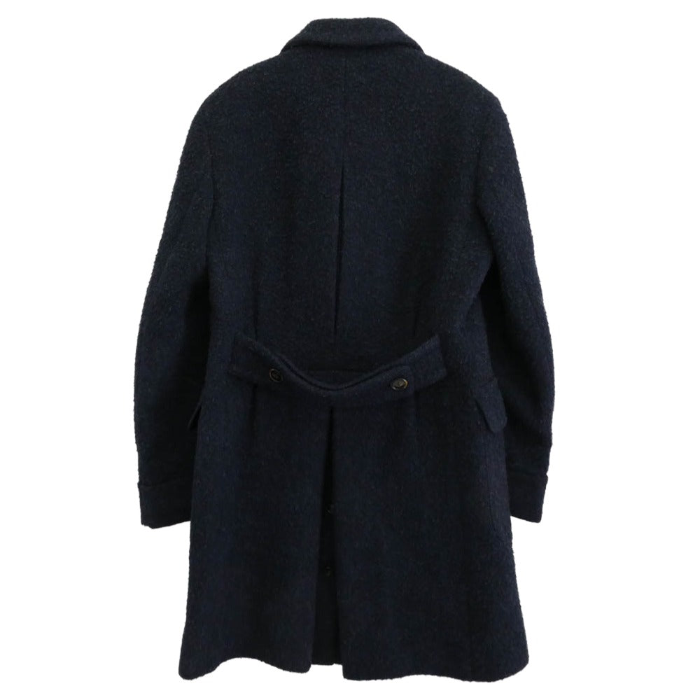 LARDINI ラルディーニ JD23144 ラクーン ネップツイード ブートニエール ダブル コート ネイビー系 48【中古】
