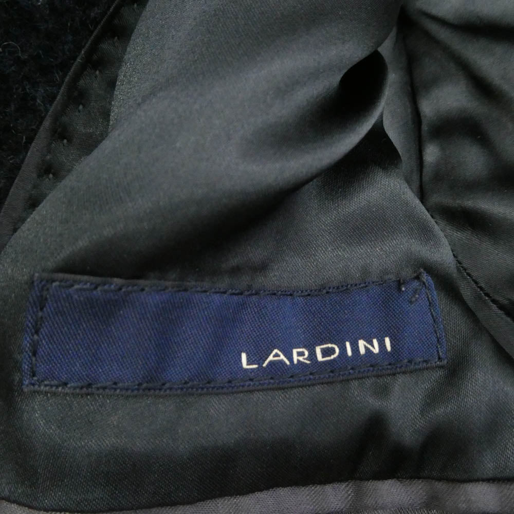 LARDINI ラルディーニ JD23144 ラクーン ネップツイード ブートニエール ダブル コート ネイビー系 48【中古】
