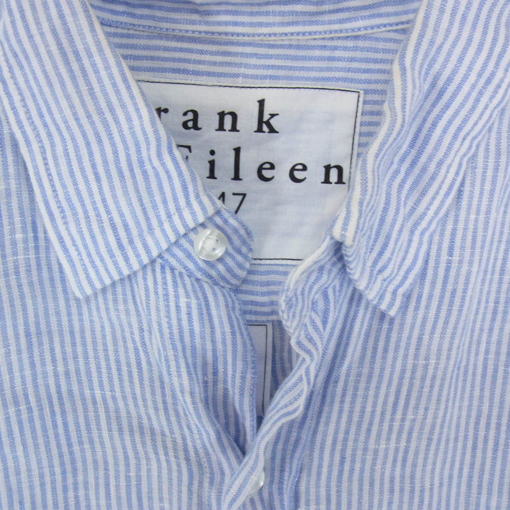 Frank&Eileen フランクアンドアイリーン 3520700082 EST 1947 FINBAR BSLN イタリア製 フィンバー 麻 リネン 長袖 ストライプ シャツ ブルー系 M【中古】