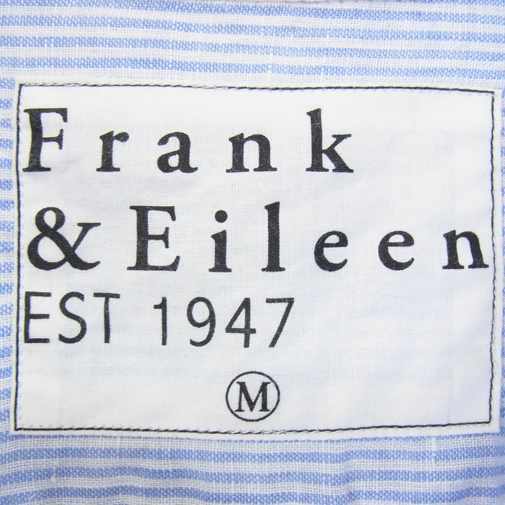 Frank&Eileen フランクアンドアイリーン 3520700082 EST 1947 FINBAR BSLN イタリア製 フィンバー 麻 リネン 長袖 ストライプ シャツ ブルー系 M【中古】