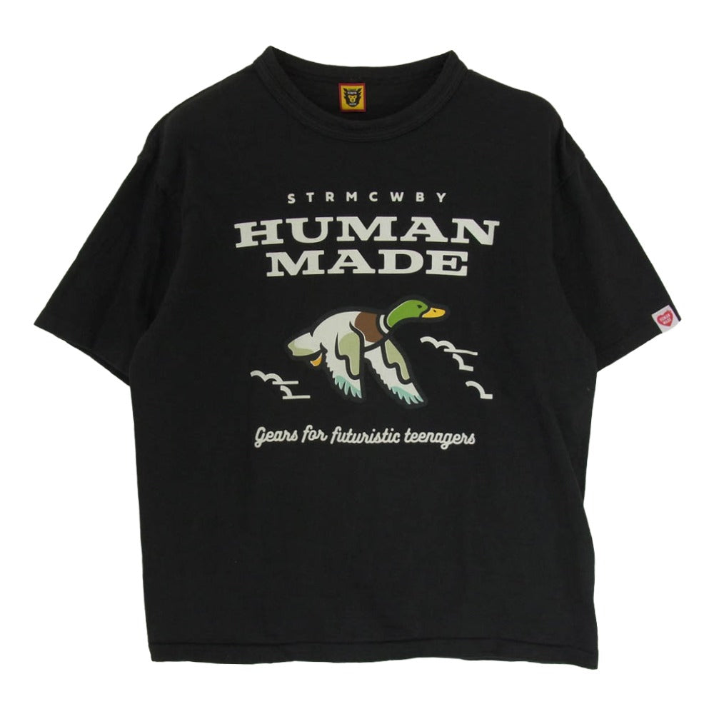 HUMAN MADE ヒューマンメイド FLYING DUCK T-SHIRT フライング ダック コットンスラブ生地 半袖 Tシャツ L ブラック系 L【中古】