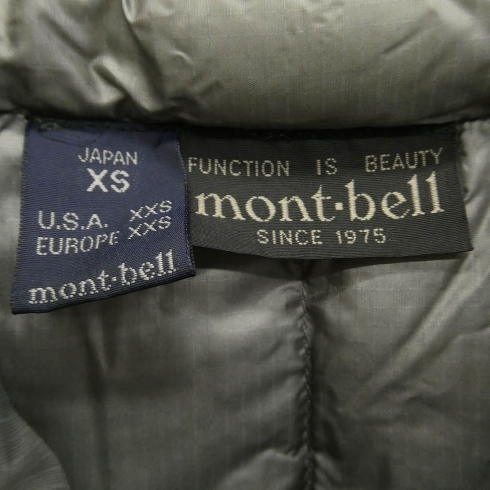 mont-bell モンベル 1101288 ウルトラライト ダウンインナー ハーフスリーブ ジャケット 半袖 シャツ グレー系 XS【中古】