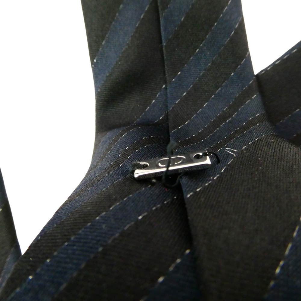 DIOR HOMME ディオールオム シルク ネクタイ ブラック系 ネイビー系【中古】