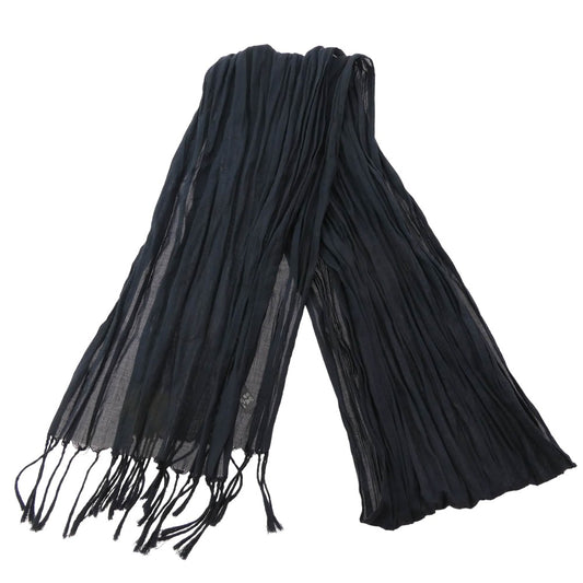 DIOR HOMME ディオールオム 05SS エディ期 コットン フリンジ ストール マフラー ネイビー系【中古】