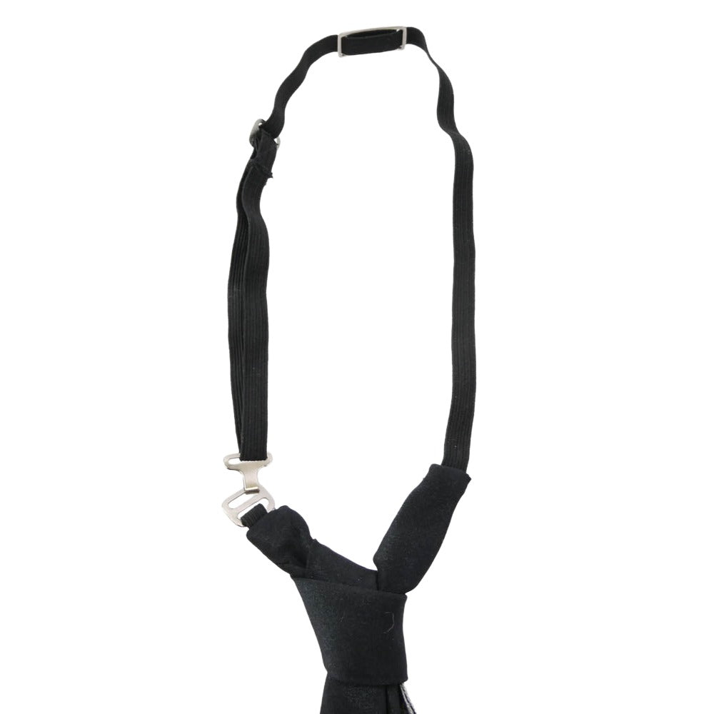 DIOR HOMME ディオールオム ロゴプレート フック ナロー ネクタイ ブラック系【中古】