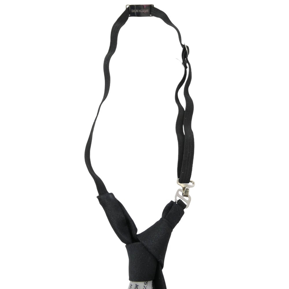 DIOR HOMME ディオールオム ロゴプレート フック ナロー ネクタイ ブラック系【中古】