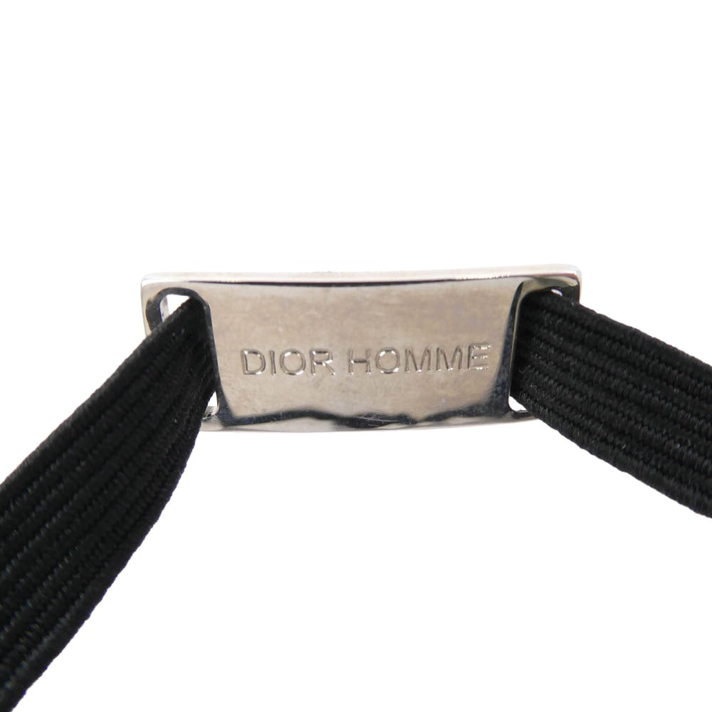 DIOR HOMME ディオールオム ロゴプレート フック ナロー ネクタイ ブラック系【中古】