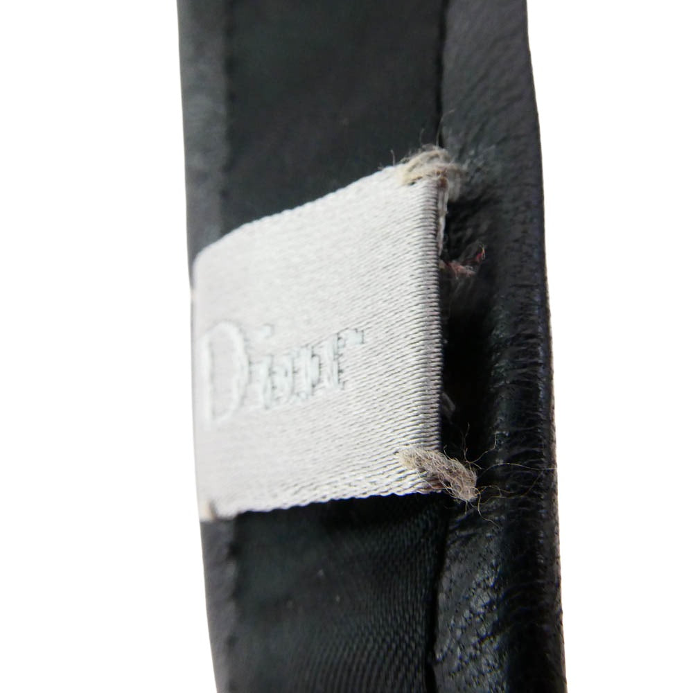 DIOR HOMME ディオールオム 06SS エディ期 レザー ナロー ネクタイ ブラック系【中古】