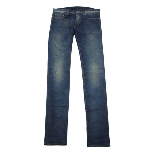 DIOR HOMME ディオールオム ボタンフライ ダメージ ウォッシュド スキニー デニム パンツ インディゴブルー系 32【中古】