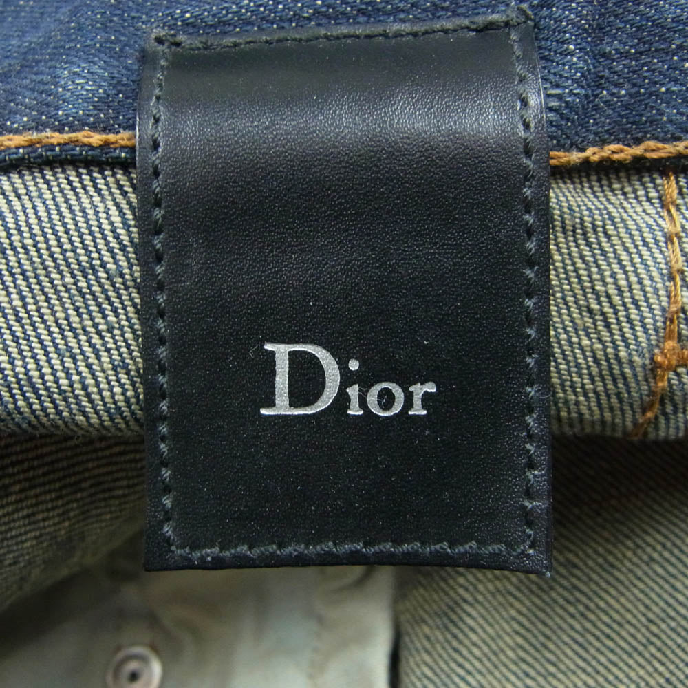 DIOR HOMME ディオールオム ボタンフライ ダメージ ウォッシュド スキニー デニム パンツ インディゴブルー系 32【中古】