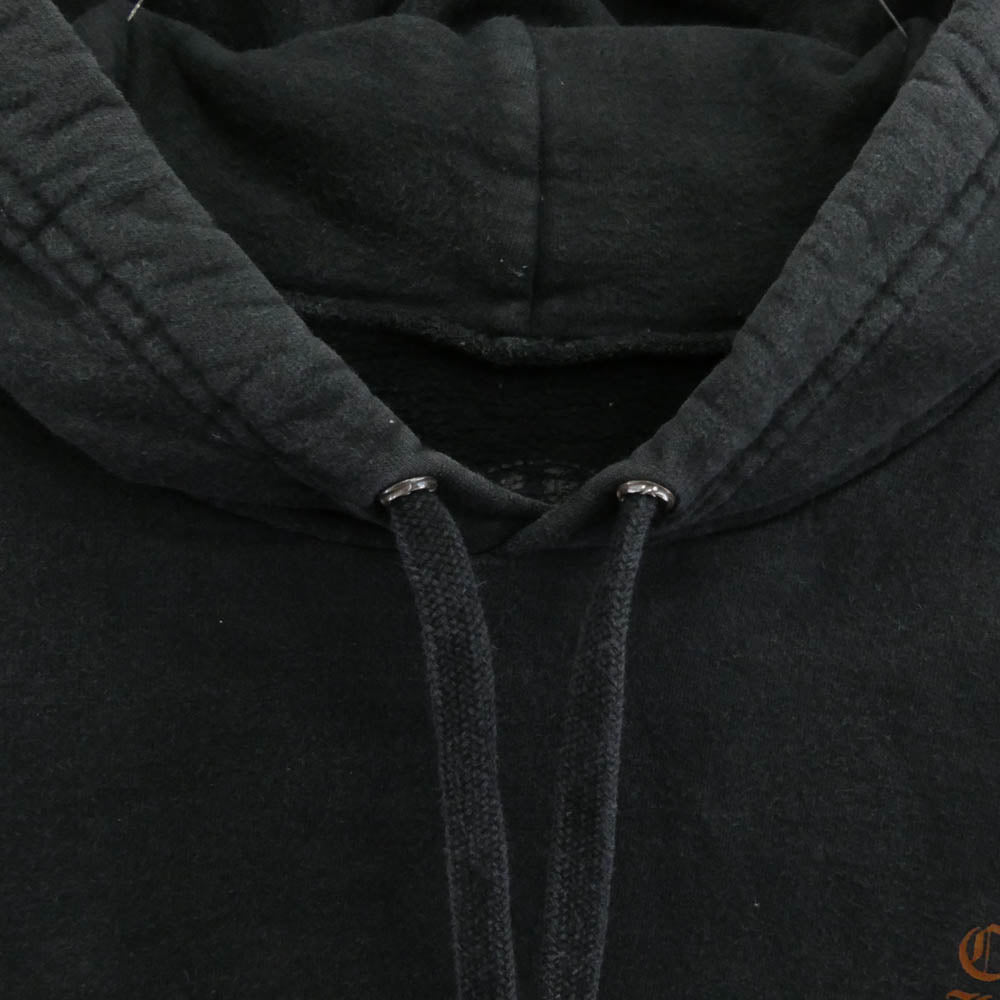 CHROME HEARTS クロムハーツ（原本無） SWTSHRT PLVR ブラウンレター プリント プルオーバー フーディ パーカー ブラック系 M【中古】